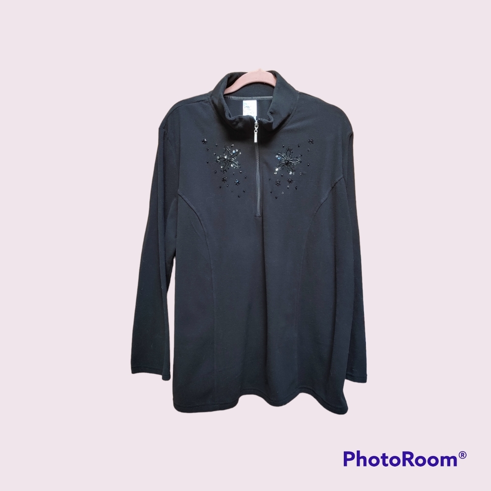 JMS Polartec Lightweight Pullover Black with Sequins - Picture 6 of 7